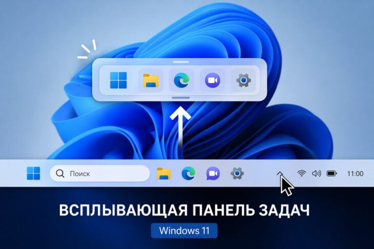 Настройка откреплённой панели задач Windows 11.